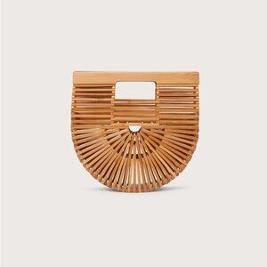 Cult Gaia Mini Ark Bag – Bamboo Half-Moon Clutch